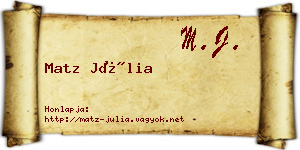 Matz Júlia névjegykártya